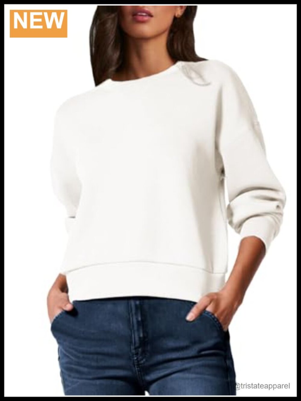 Women's Striped Crewneck Cropped Sweatshirt Modal Blend Loose Fit Pullover